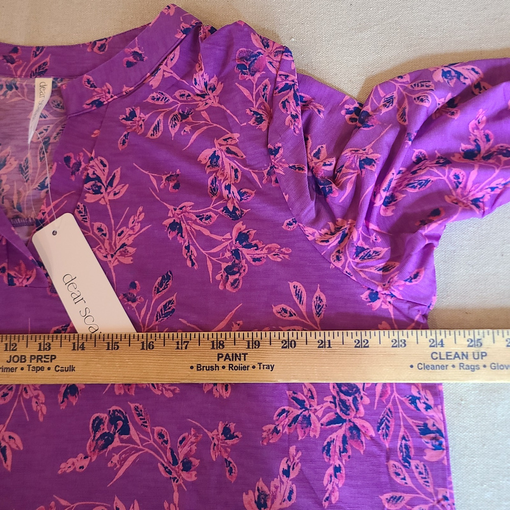 NWT Dear Scarlett Lizzy Top Navy Magenta Floral Flowy Cottagecore Boho Chic - 2X - Picture 8 of 10